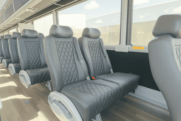 interior of Great Falls Coach Bus Service charter bus