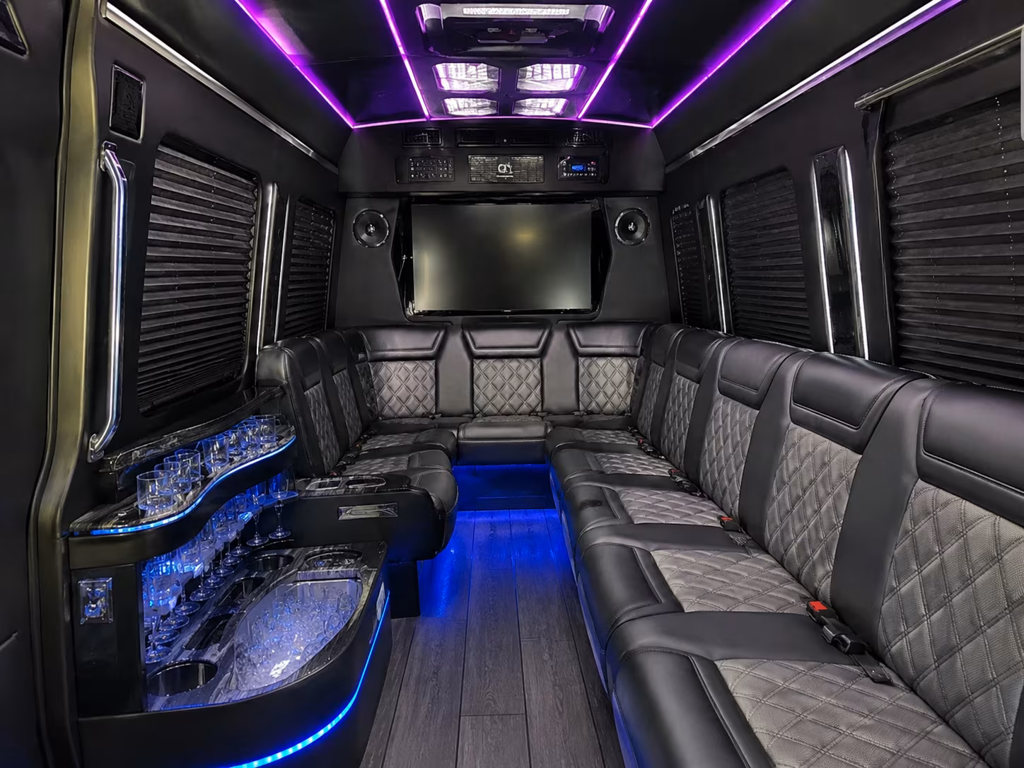 great falls 15 passenger party bus inside