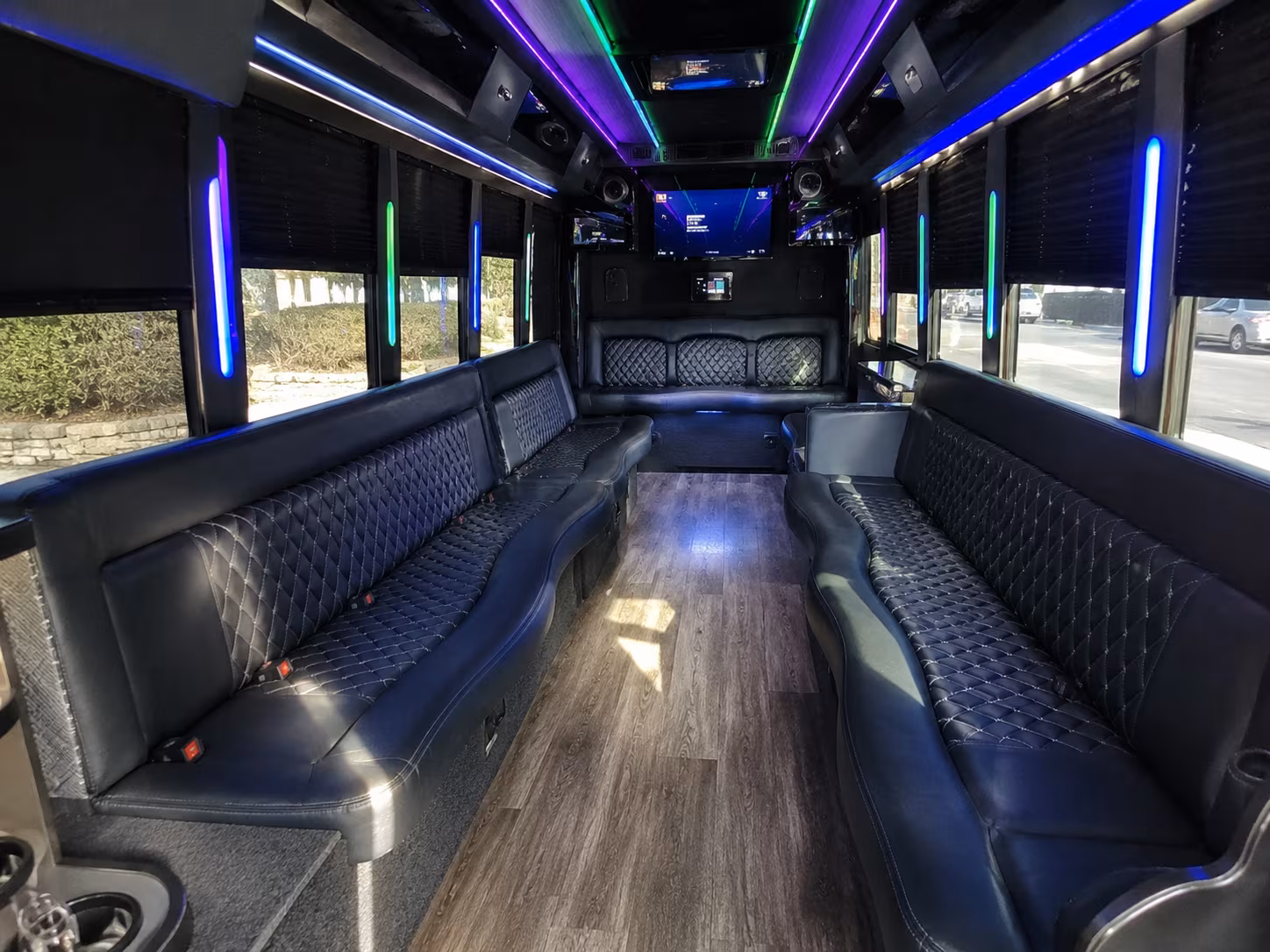 great falls 15 passenger party bus interior