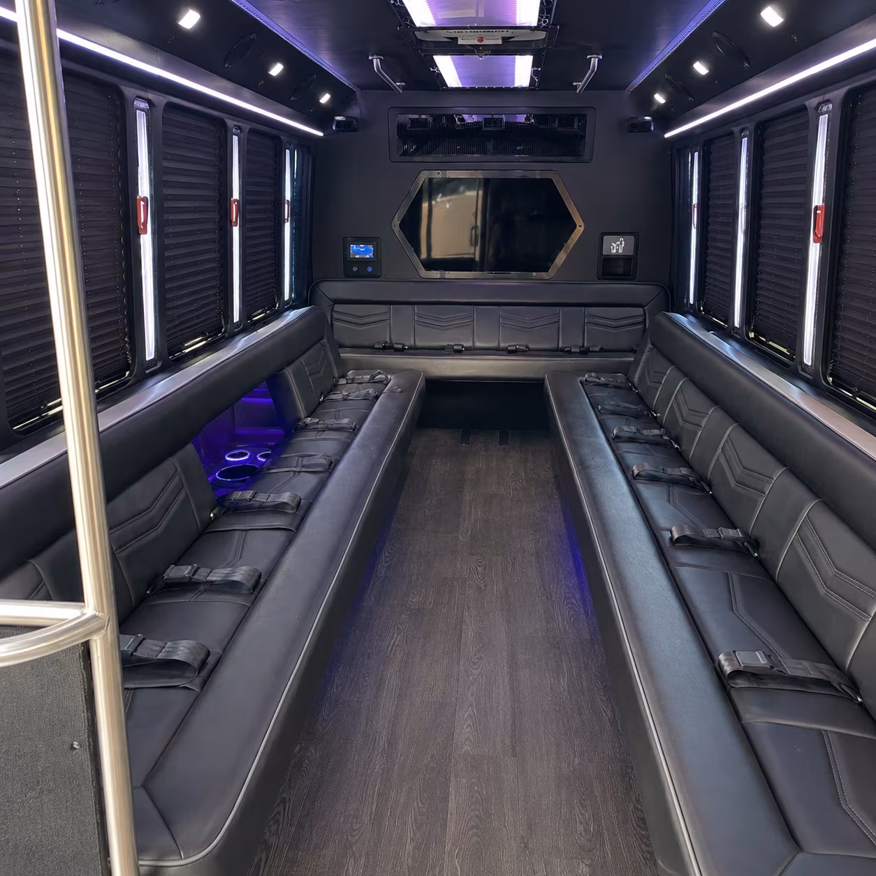 great falls 18 passenger party bus interior