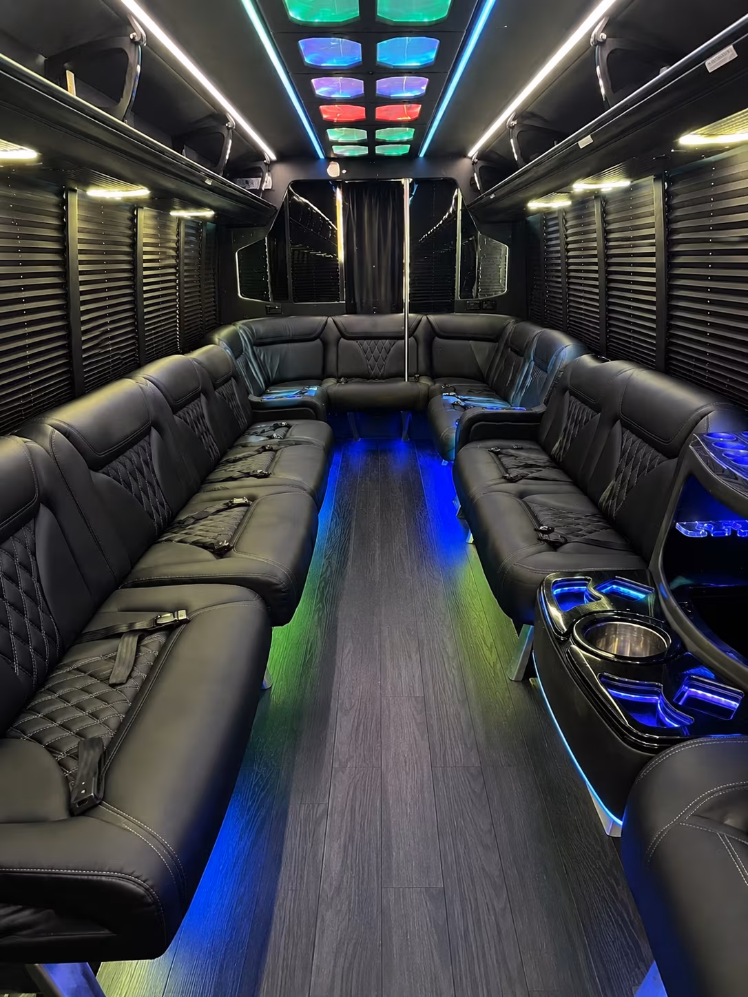 great falls 20 passenger party bus interior