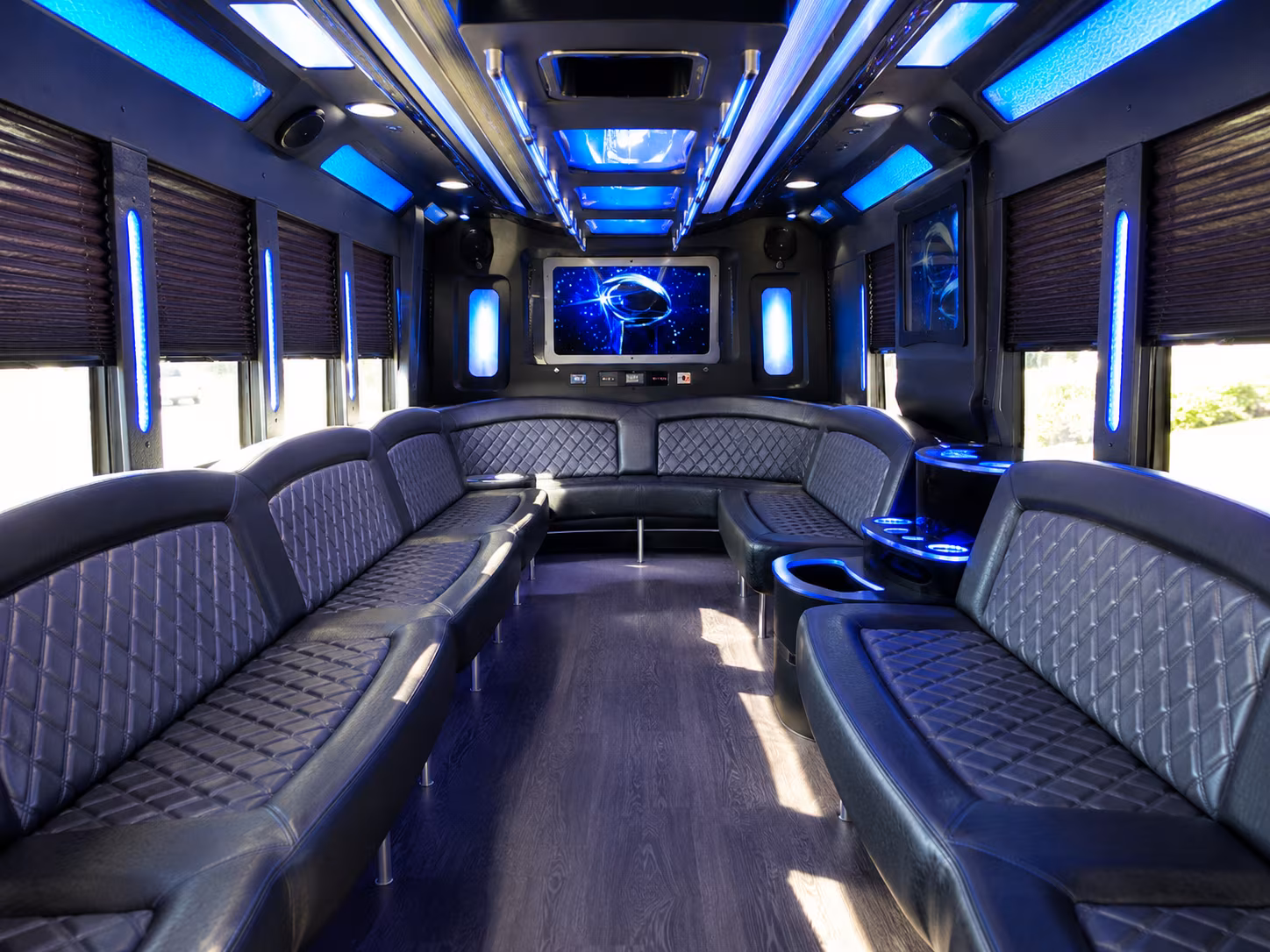 great falls 28 passenger party bus inside