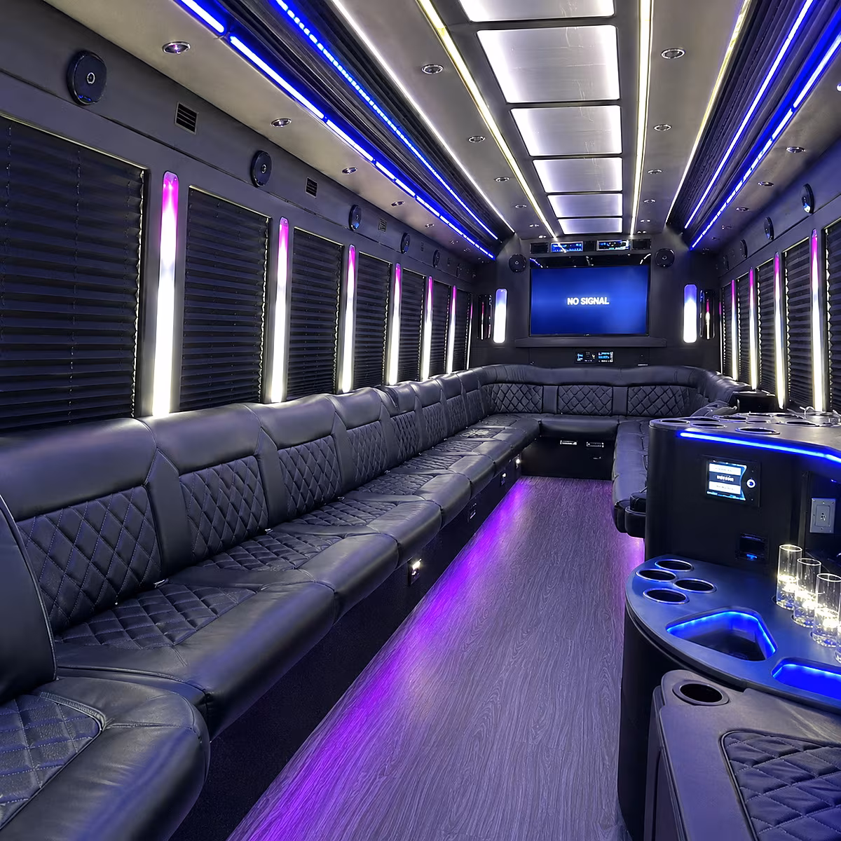 great falls 30 passenger party bus inside
