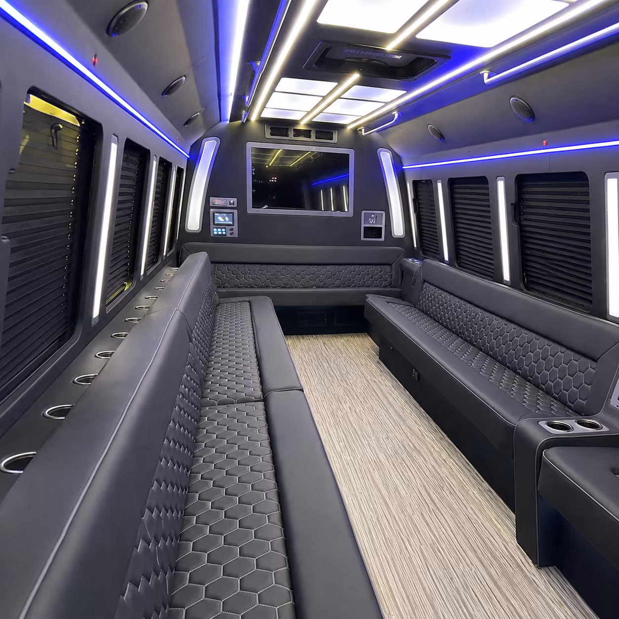 great falls 40 passenger party bus inside