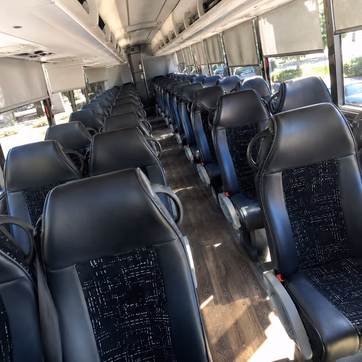great falls 56 passenger charter bus inside